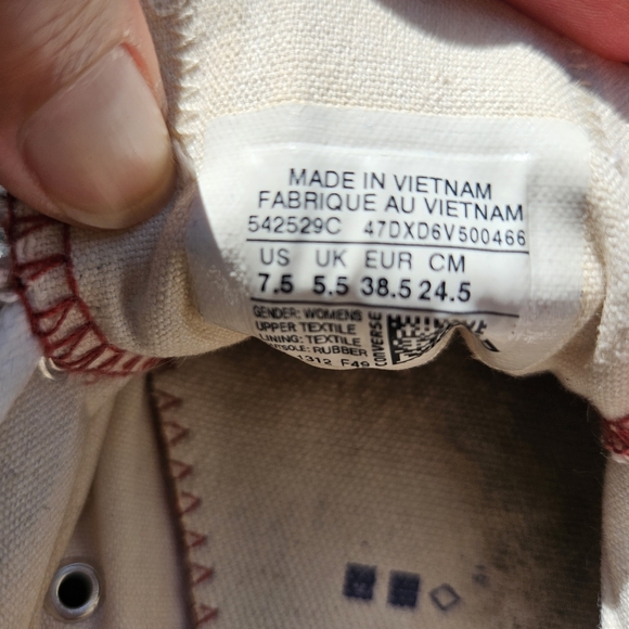 Converse Fancy ox lot top white 7.5 - Picture 8 of 9